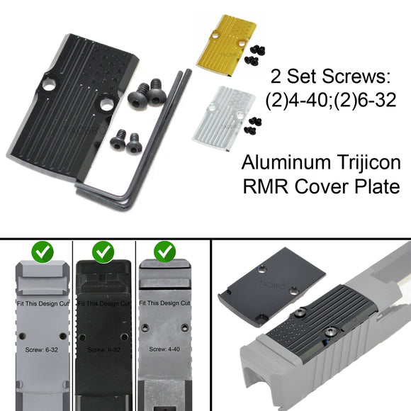 Aluminum Trijicon RMR Cover Plate for Glock 17 19 26 Cut Slide - Star Flag