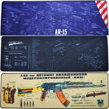 Long Gun Cleaning Bench Mat with Rifle Parts List NON-SLIP-12" X 36"