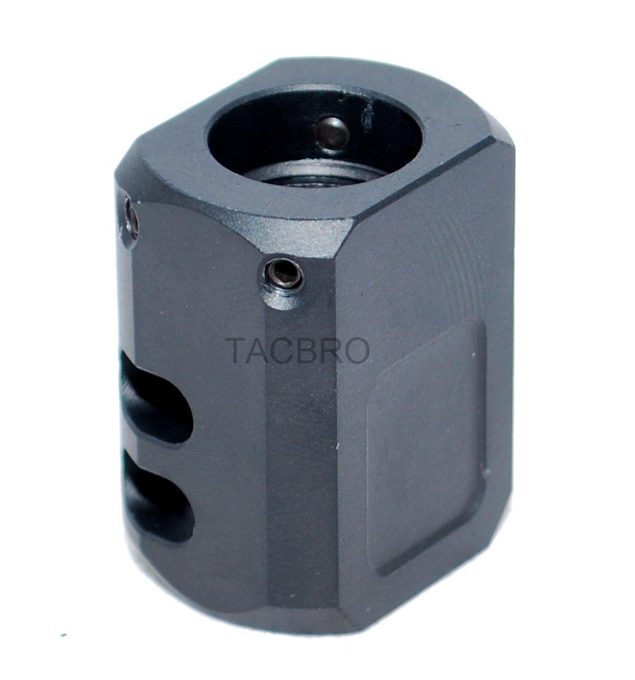 thumbnail image 2 of 9/16x24 9/16-24 TPI Muzzle Brake Compensator For Glock S&W .40 Cal Handgun Aluminum Black 2 of 3