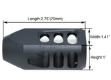 Black 5/8"x24 RH Tanker Style Muzzle Brake for .308/350 Legend - Color Var