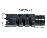 Steel Muzzle Brake 14x1 Left Hand Thread Pitch Muzzle Device