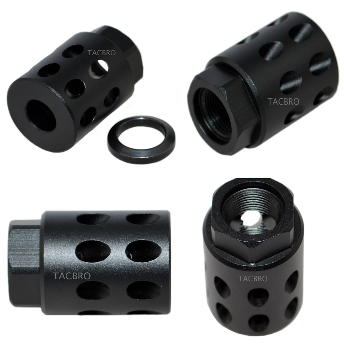 Anodized Aluminum 1/2x28 Thread Pitch Muzzle Brake for Glock 9MM-Colo –  TacBroUSA