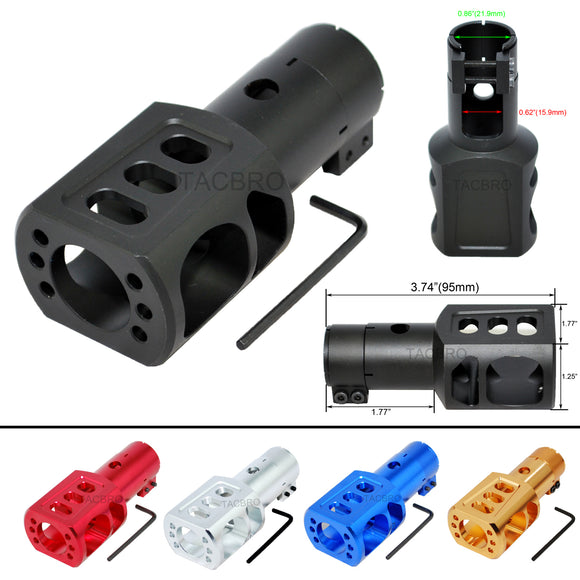 Anodized Aluminum Clamp-on Muzzle Brake for 12GA Mossberg 500/500A-Color Var