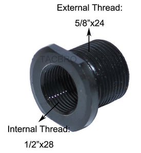 Muzzle Thread Adapter 1/2"x28 RH Convert to 13/16"x16 & 5/8"x24
