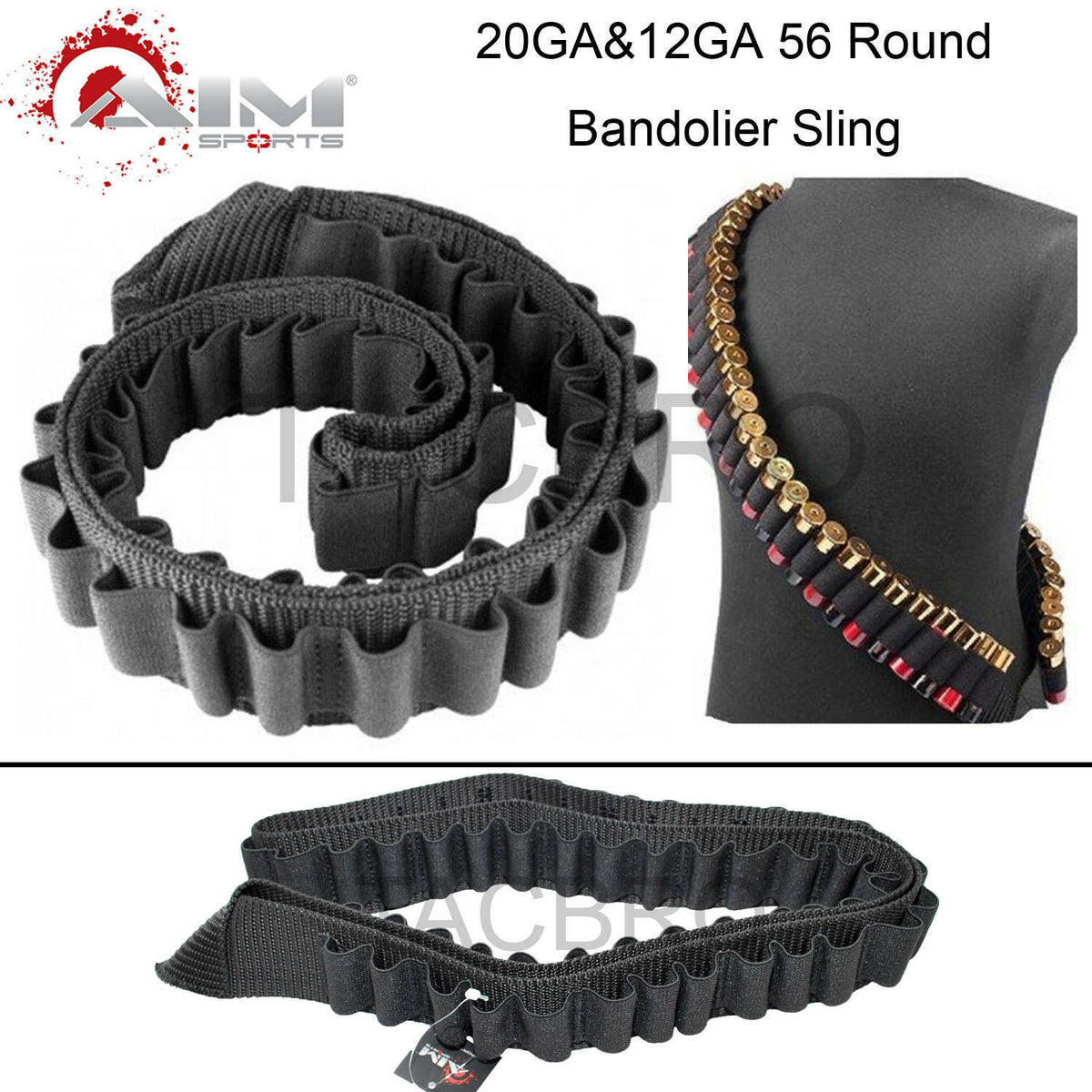 E-ONSALE Pack of 2 USA GunClub Shotgun Rifle Sling 56 Shell Bandolier /56  Rounds (2 Packs) 