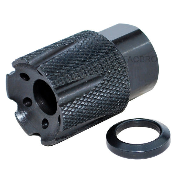 All Steel Low Concussion 1/2''x36 TPI Muzzle Brake with Crush Washer