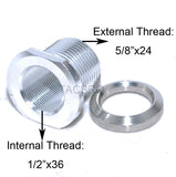 1/2x36 Female to 5/8x24 Male Aluminum Muzzle Adapter-Color Var