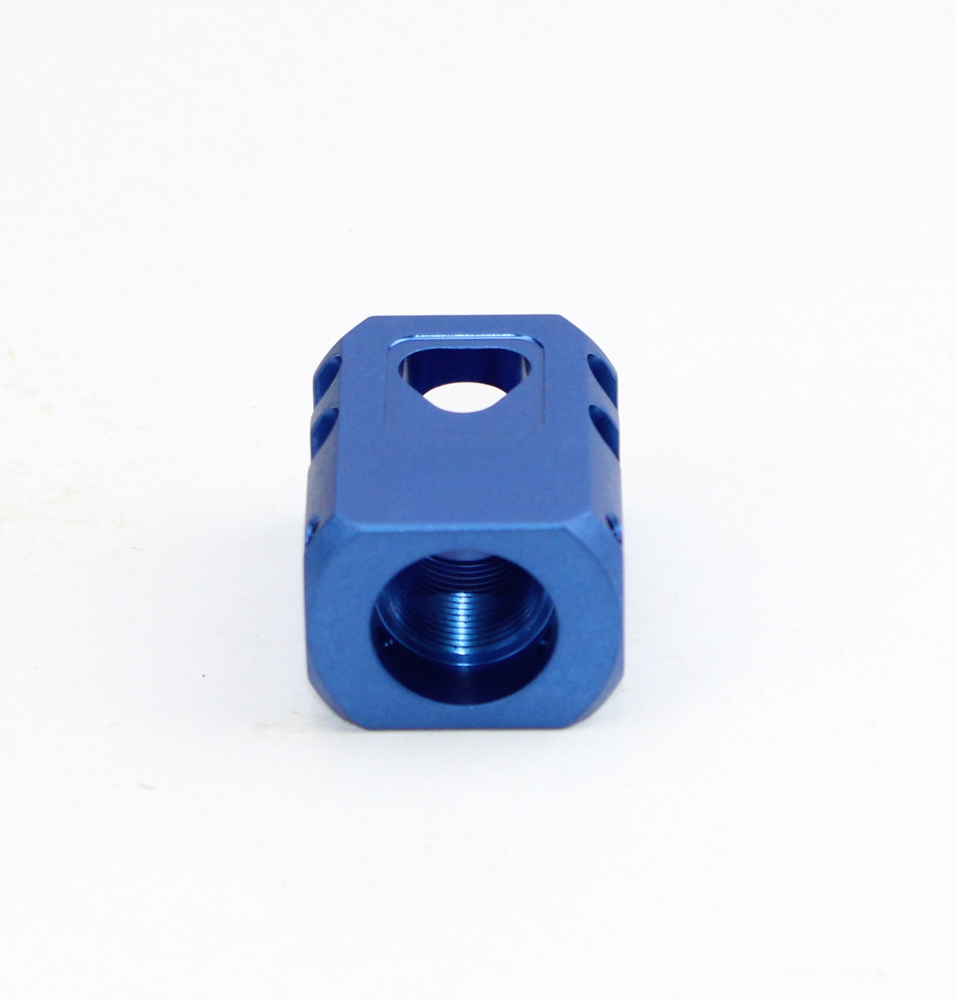 1/2x28 TPI Muzzle Brake Compensator For 9mm - Light Blue Anodized Finish
