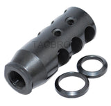 All Steel Compact 1/2x28 Muzzle Brake for 9MM w/ Crush Washer