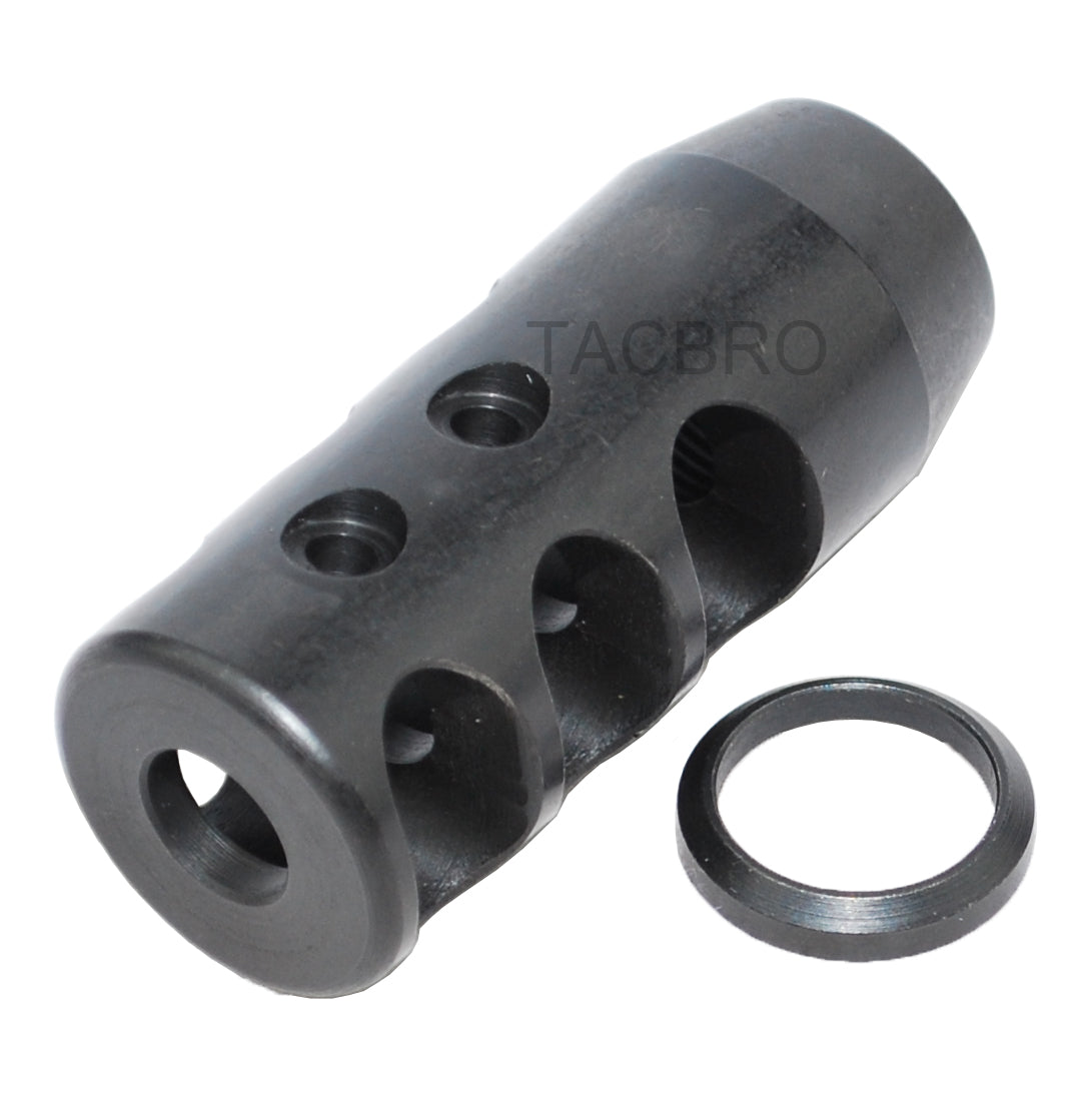 All Steel Compact 1/2x28 Muzzle Brake for 9MM w/ Crush Washer – TacBroUSA