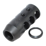 All Steel Compact 1/2x28 Muzzle Brake for 9MM w/ Crush Washer