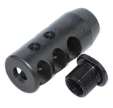 All Steel Compact 1/2x28 Muzzle Brake for 9MM w/ Crush Washer