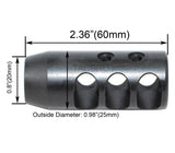 All Steel Compact 1/2x28 Muzzle Brake for 9MM w/ Crush Washer