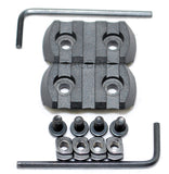 Polymer 3 Slots Single Rail Sections for Mlok System Picatinny Weaver Mount - 2PCS