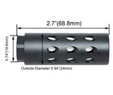 Aluminum 9/16"x24 TPI Muzzle Brake Compensator for .40Cal - Color Var