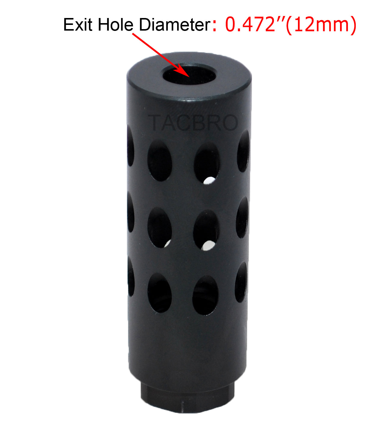 thumbnail image 2 of DB TAC 9/16x24 TPI Muzzle Brake Compensator For .40/10mm/.350 – Black Or Red 2 of 3