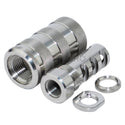 STAINLESS STEEL 1/2''x28 Muzzle Brake + STAINLESS STEEL 13/16-16 Threaded Sleeve Sound Forwarder