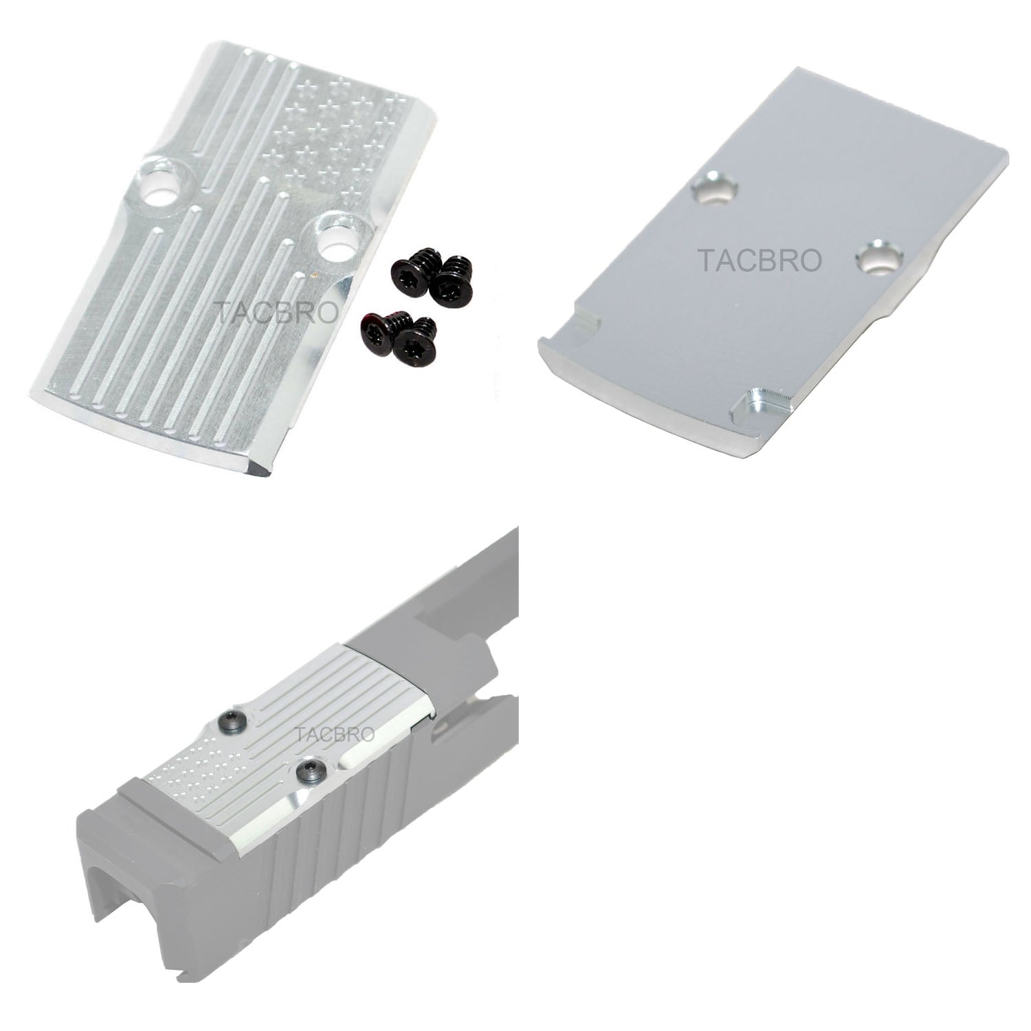 Gold, Red or Blue Ano RMR Cover Plate for Glock Slides Trijicon Holoson