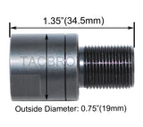 Steel Muzzle Thread Adapter Covert 1/2x36 to 1/2x28 with CrashWasher