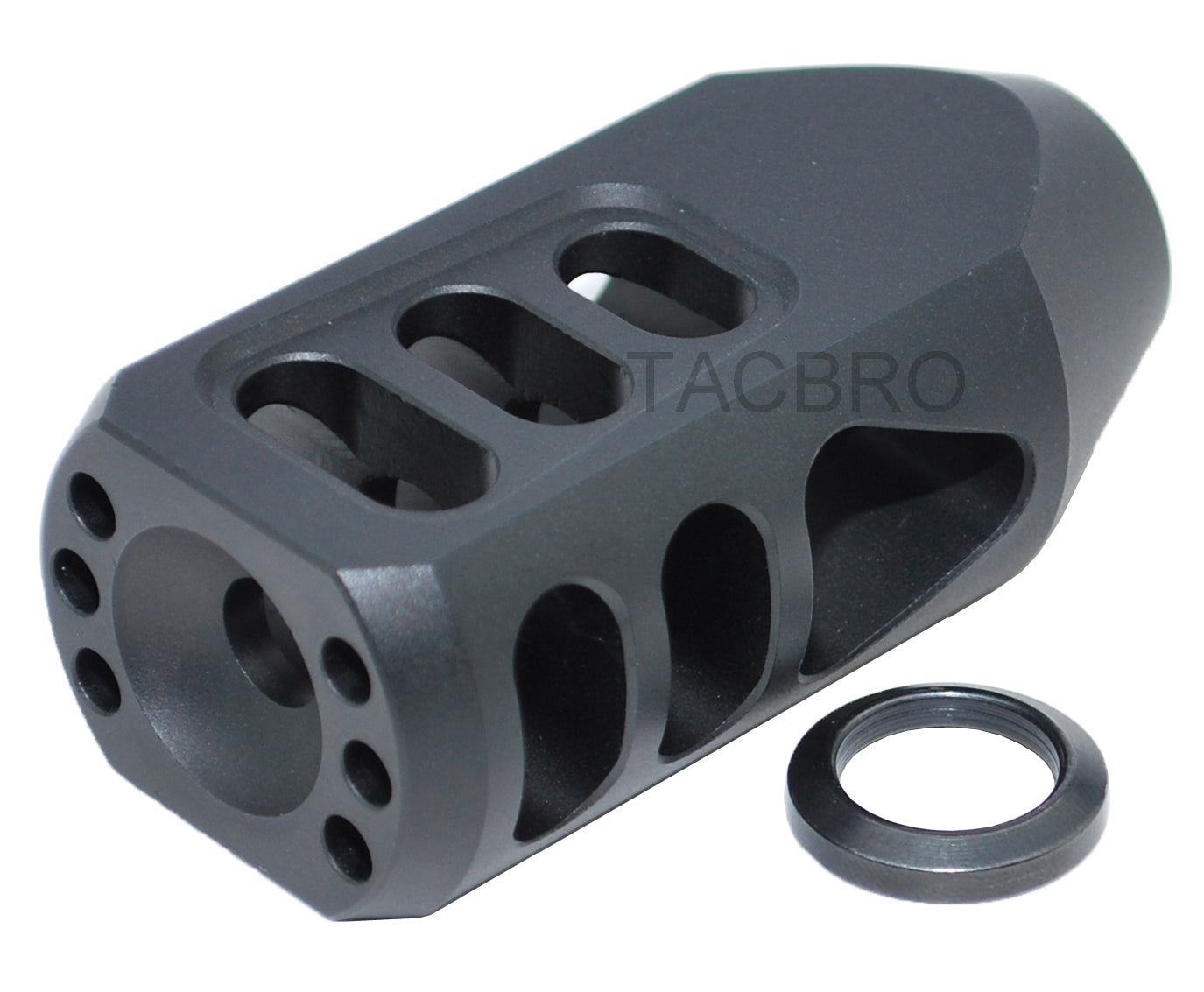 1/2x28 TPI Tanker Style Muzzle Brake For .223/5.56 – All Steel With Crush Washer