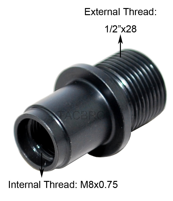 M8X0.75 To 1/2x28 Thread Adapter For S&W M&P 22 & Walther P22 – Includes Cover