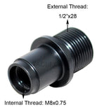 All Steel Muzzle Thread Adapter Covert M8x.75 to 1/2x28 S&W M&P22 Walther P22