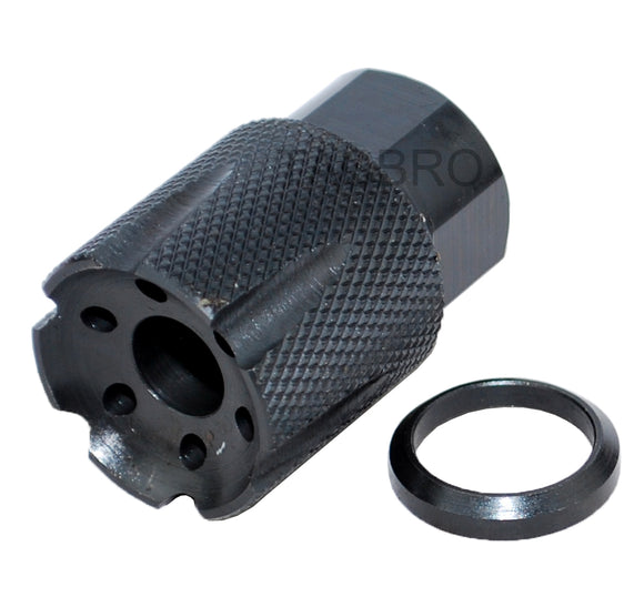 1/2x28 TPI Silver Aluminum Skeleton Muzzle Brake Compensator for Ruger  10/22 .22 - Muzzle Brakes - Shop