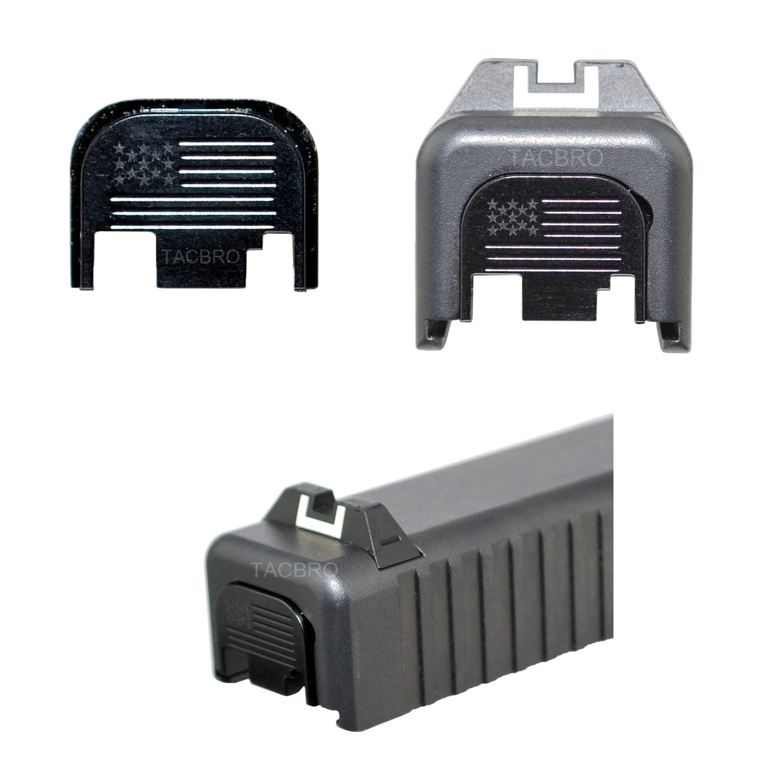 Anodized Aluminum Rear Slide Cover Back Plate for Glock - Gen