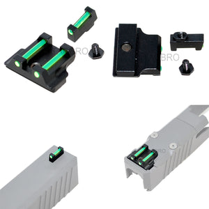 Green Fiber Optic Front and Rear Sight for Glock 17 19 22 23 24 26 27 31 34 35