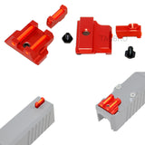 Red Fiber Optic Front and Rear Sight For Glock 17 19 22 23 24 26 27 31 34 35