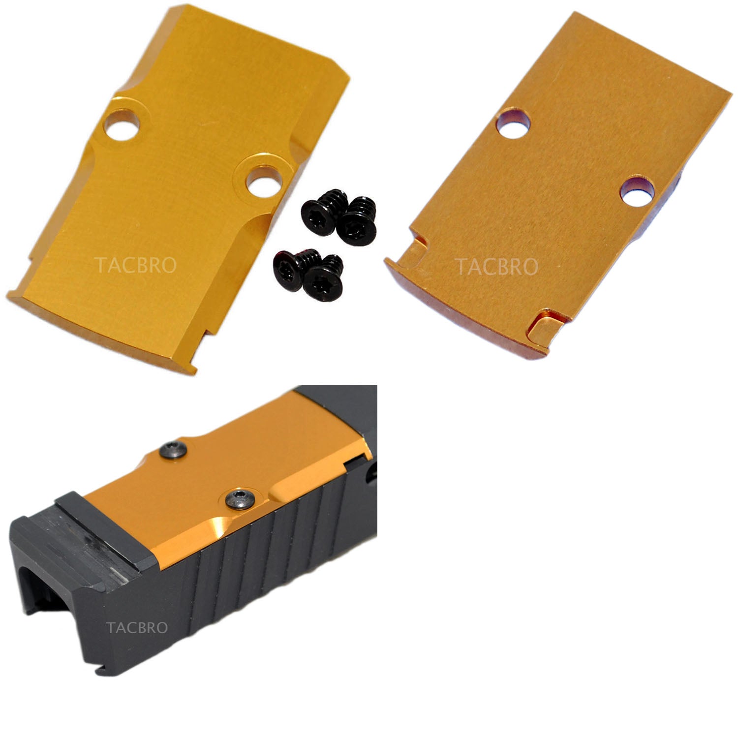 Red Aluminum RMR Cover Plate For Glock 17, 19, 26 Optic Cut Slides – Thread Cover